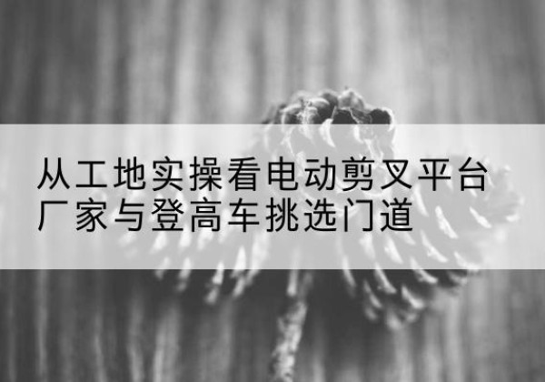 那曲电动剪叉升降平台厂家-从工地实操看电动剪叉平台厂家与登高车挑选门道